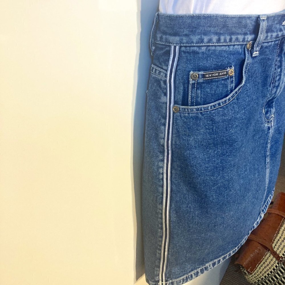 New York & Company SZ 8 Blue Jean Denim Skirt Classic Vintage - Picture 6 of 8